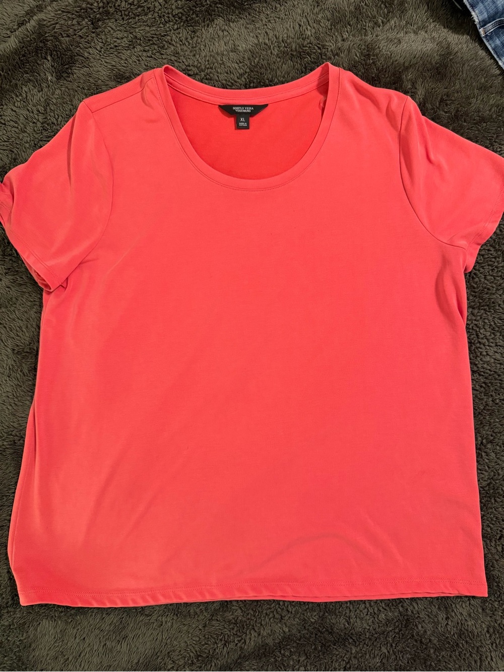 Simply Vera Vera Wang Coral Short-Sleeve Scoop Neck Top